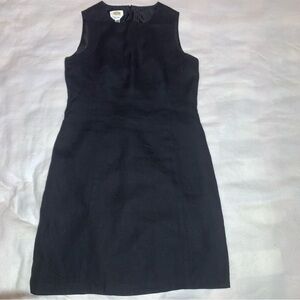 Talbots Womens Irish Linen Sleeveless Career Shift Dress Sz 14 Black